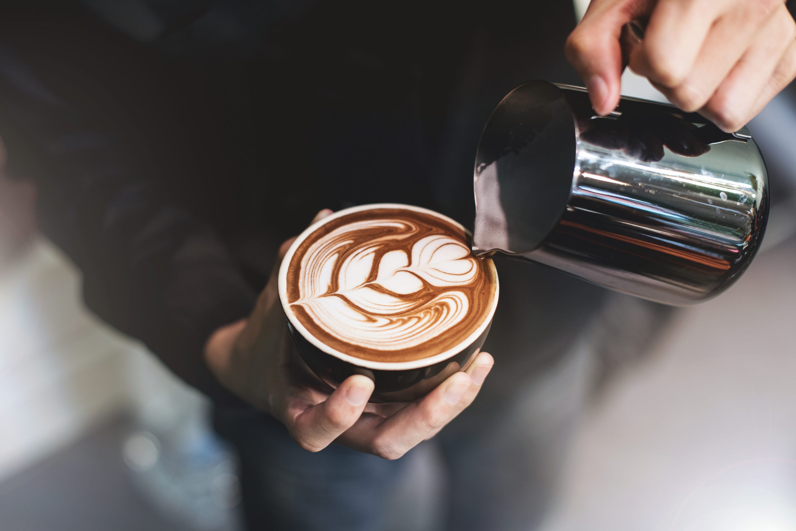 Barista coffee cup latte art